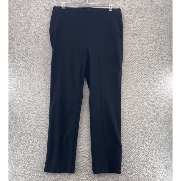 Chicos Pants Womens 2.5 US 14 Black So Slimming Stretch Straight Everyday Casual - Picture 1 of 12